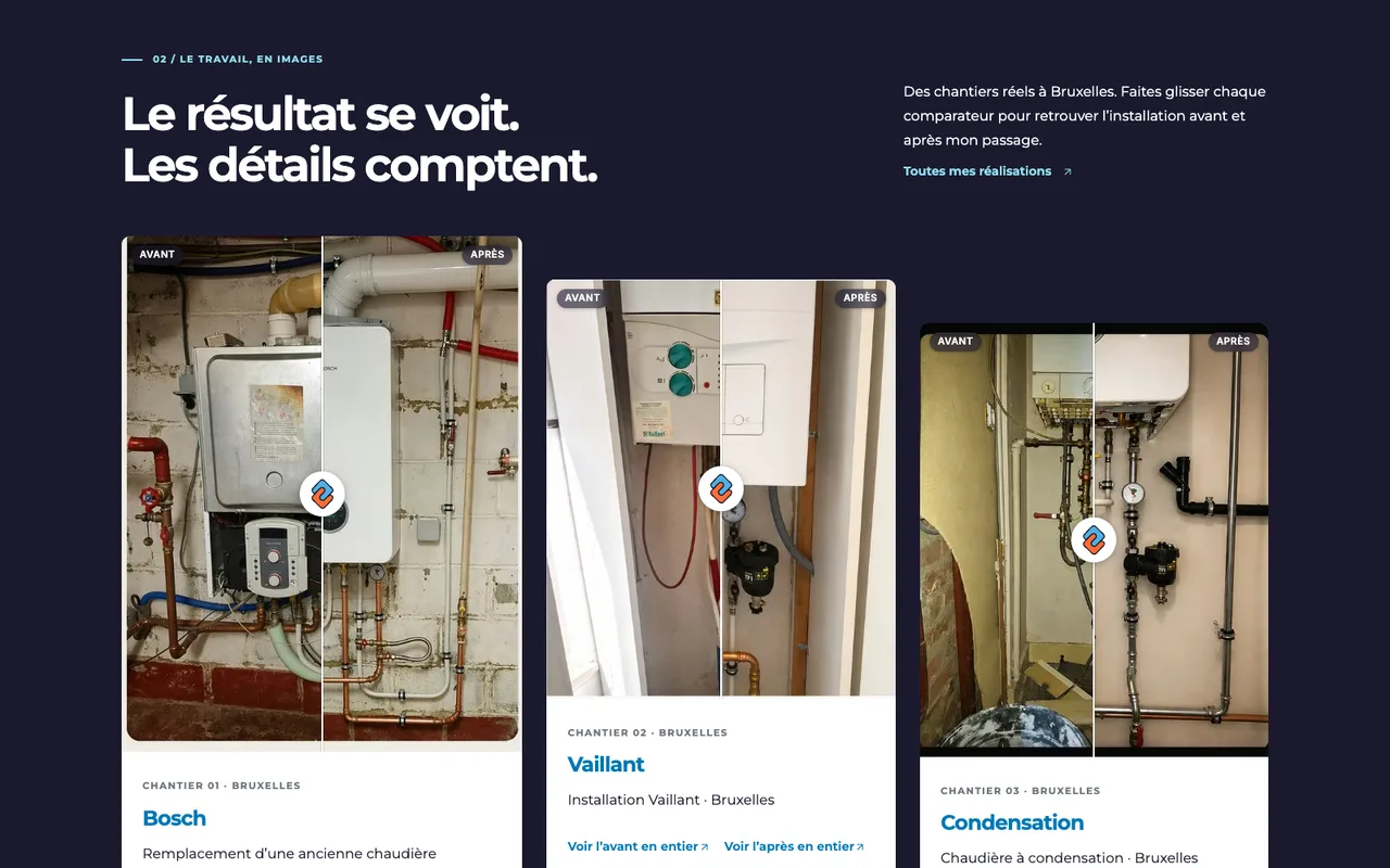 Atmos Technics : montrer les réalisations. Capture de la section publique.