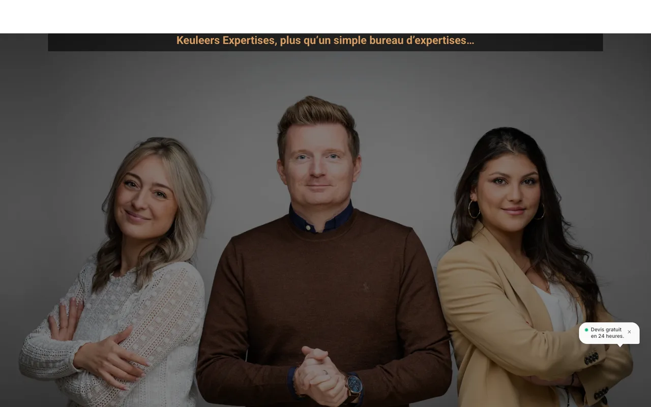 Keuleers Expertises : présenter le bureau. Capture de la section publique.