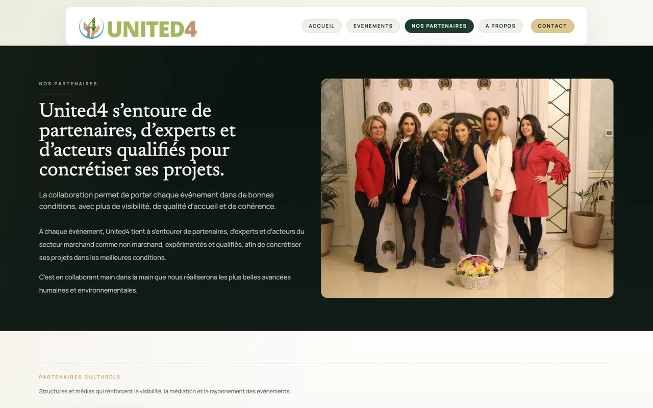 Page partenaires de United4 Art & Climate
