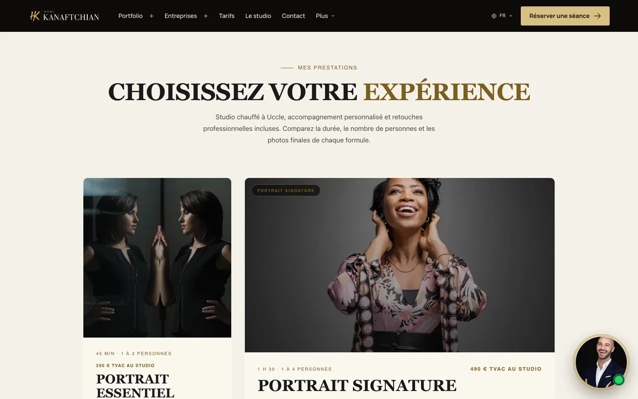 Kanaftchian : relier les offres à la réservation. Capture de la section publique.