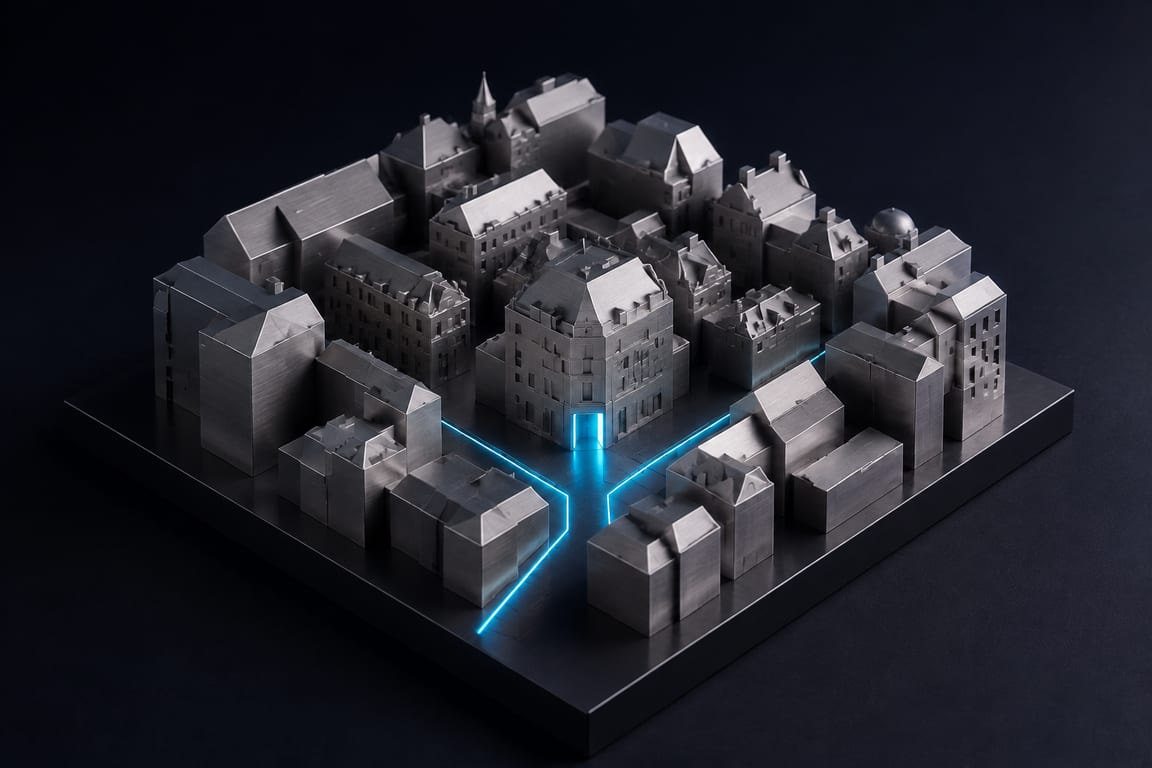 Maquette conceptuelle d’une présence digitale locale.