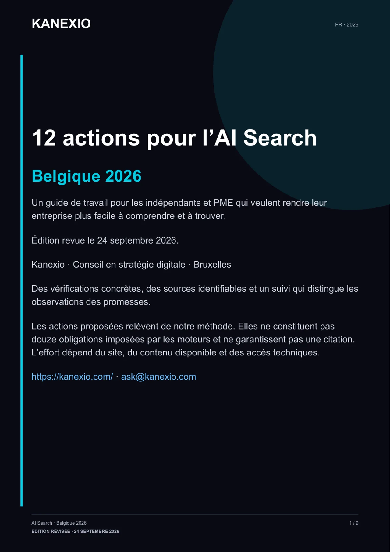 Portada de la guía AI Search Bélgica